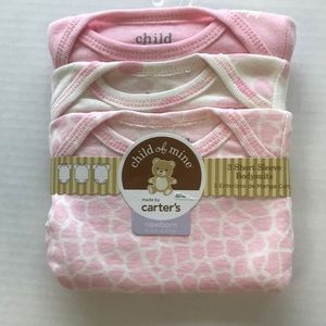 Carter’s Child of Mine 3 pack Short Sleeves Bodysuits Baby Girl Newborn Size
